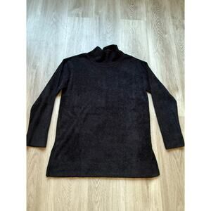Chico's Mock Neck Black Sweater, long sleeve, Size 1, super soft